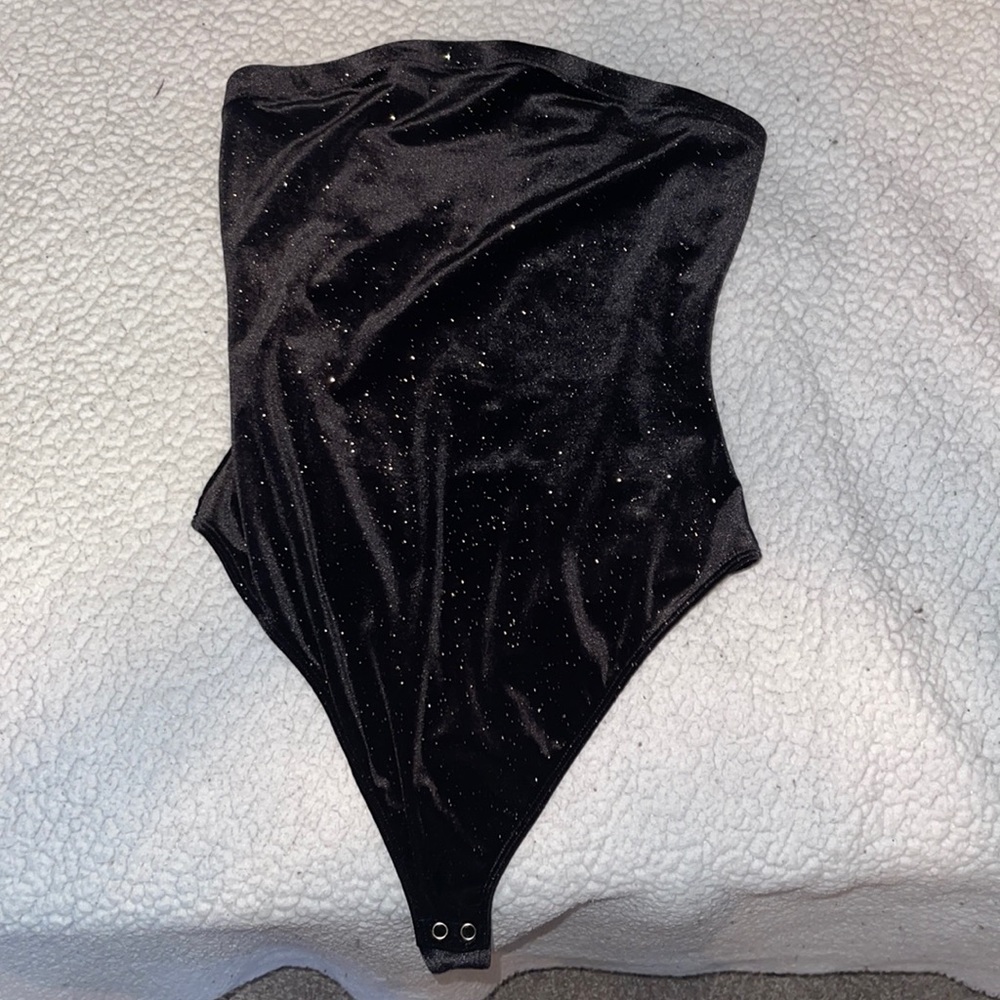 Black Strapless Bodysuit